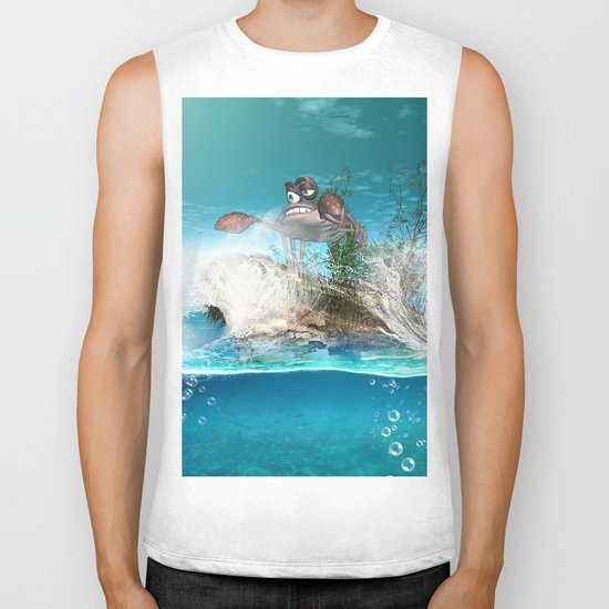 Funny crab Biker Tank