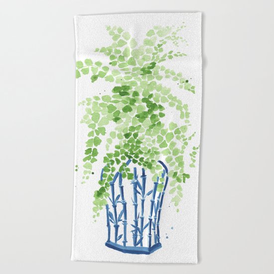 Ginger Jar + Maidenhair Fern Beach Towel