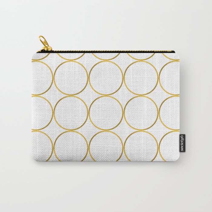 White And Gold Carry-All Pouch
