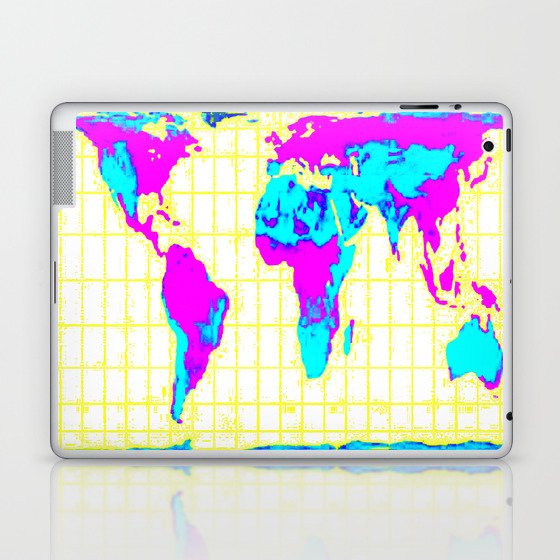 World Map: Gall Peters Colorful Laptop & iPad Skin