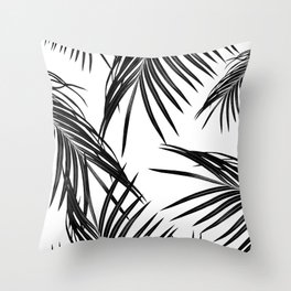 Black Palm Leaves Dream #1 #tropical #decor #art #society6 Throw Pillow
