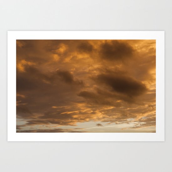 orange clouds Art Print