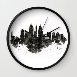 Cincinnati Skyline Black and White Wall Clock