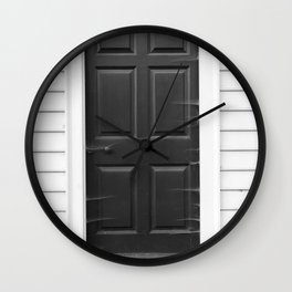 Door with Cobwebs in Black and White Wall Clock | Abandonedhouse, Gothicart, Spooky, Cobwebs, Haunted, Halloweenart, Photo, Gothart, Halloweenphoto, Gothwallart 