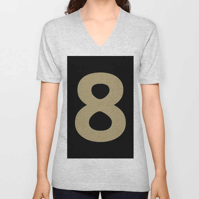 Number 8 (Sand & Black) V Neck T Shirt
