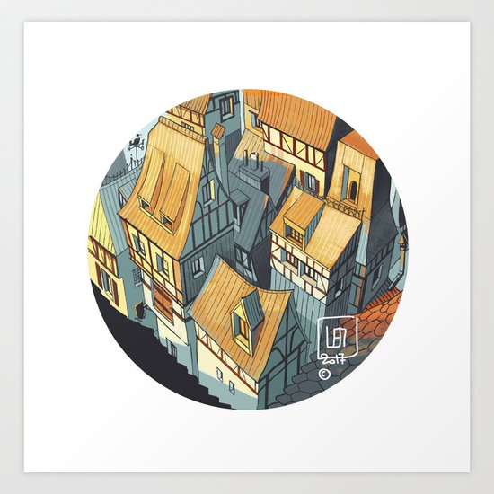 falling winter Art Print
