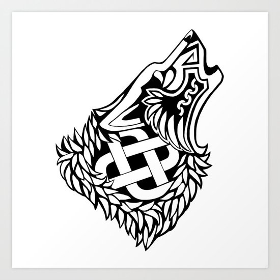 Wolf Howl - Celtic Knots Art Print by tremdersim | Society6