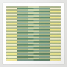 Muted Colors Sage Greens and Lemon Yellow Art Print