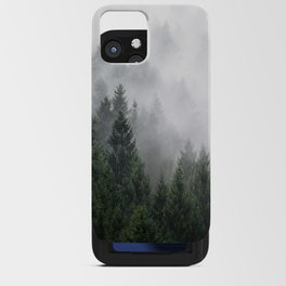 Home Is A Feeling // Wild Romantic Misty Fairytale Wilderness Forest With Trees Covered In Fog iPhone Card Case