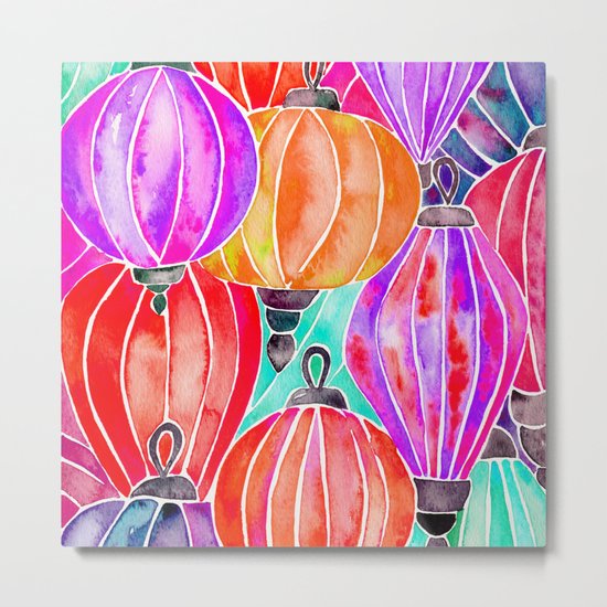 Vietnamese Lanters – Tertiary Palette Metal Print