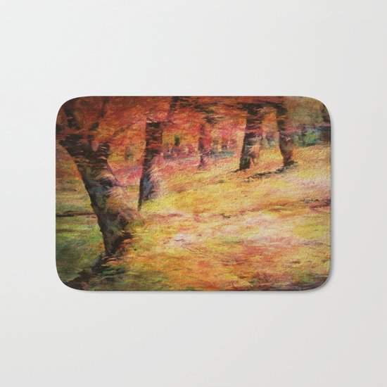 Painterly Vintage Woodland Dreams Bath Mat