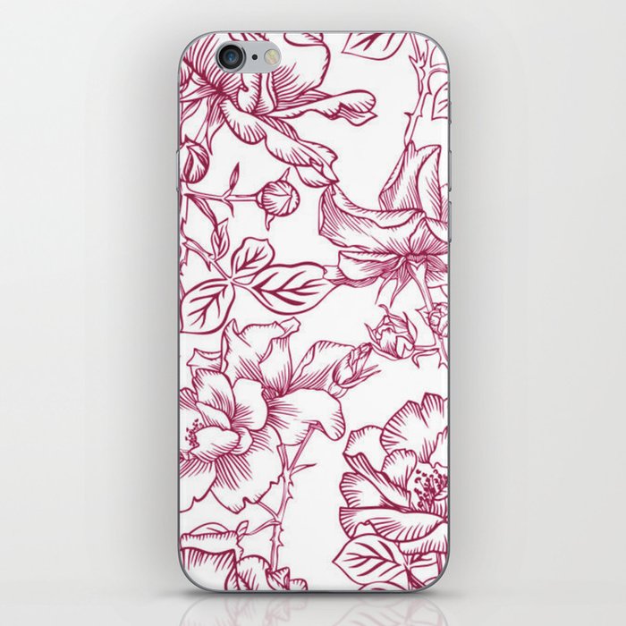 Floral Line Drawing 4 iPhone Skin