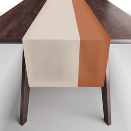 Minimalist Solid Color Block 1 in Putty and Clay Table Runner