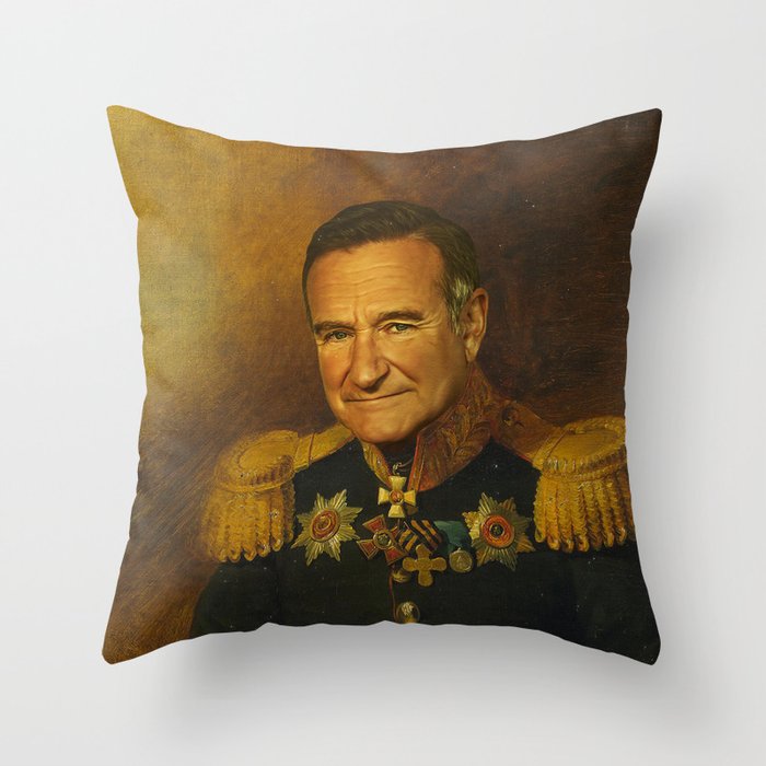 Robin Williams - replaceface Throw Pillow