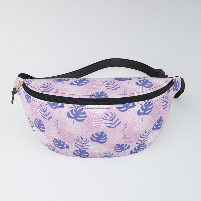 A Playful Colorful, Tropical Monstera Leaves, Palm Leaves Design Fanny Pack
