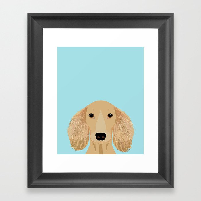 Long Haired Dachshund Cream Coat Cute Pet Portraits Custom Dog
