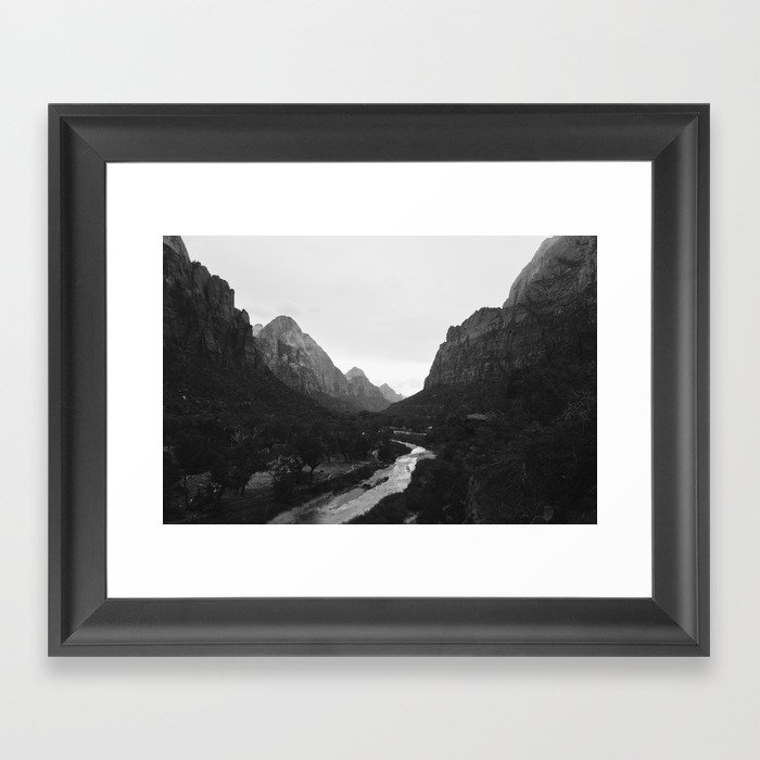 Zion black and white Framed Art Print by zakpatterson | Society6