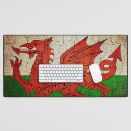 Vintage Wales flag Desk Mat