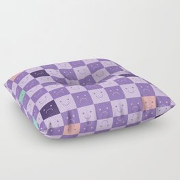 Plaid of Emotions pattern lilac Floor Pillow