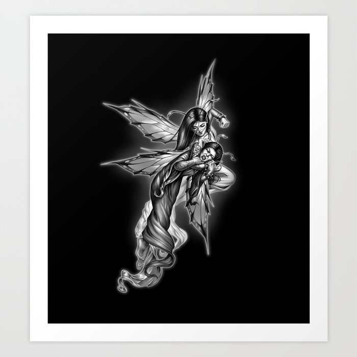 Fighting Fairies Art Print by OGABEL Society6