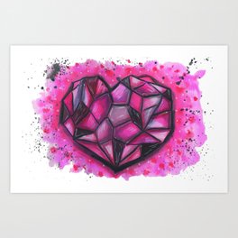 Heart gemstone Art Print