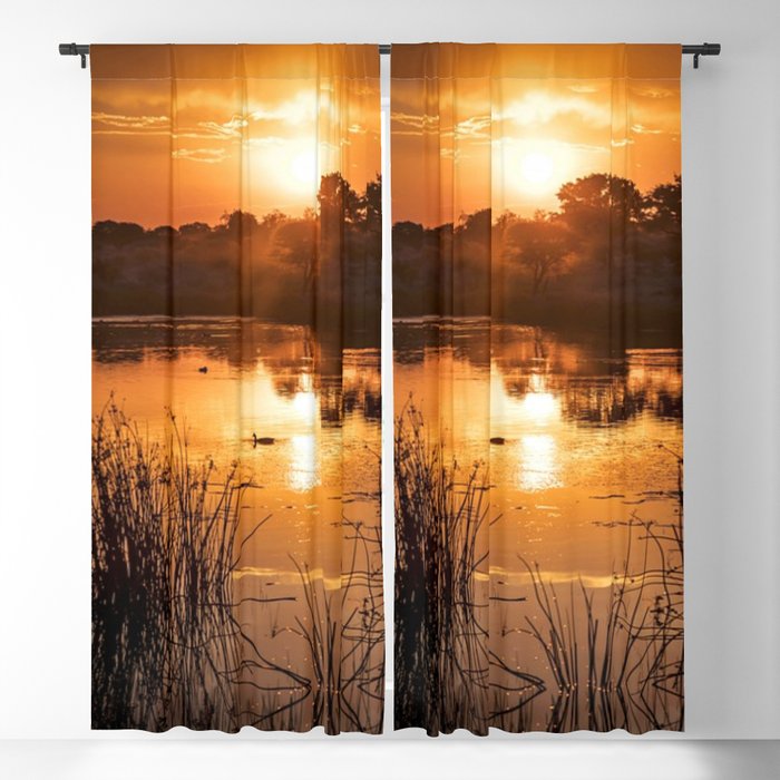 South Africa Photography - Beautiful Sunset Over A Small Lake Blackout Curtain