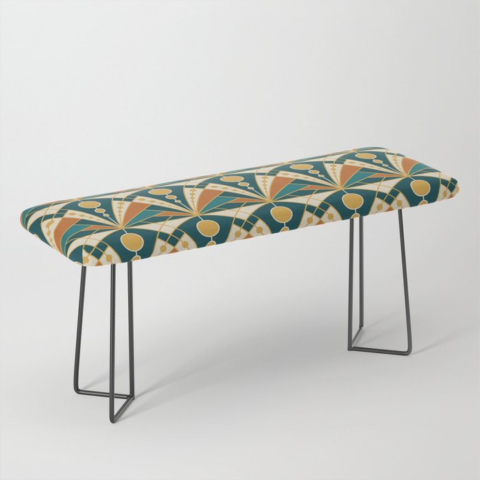 Art Deco (Green, rusty and gold) Bench