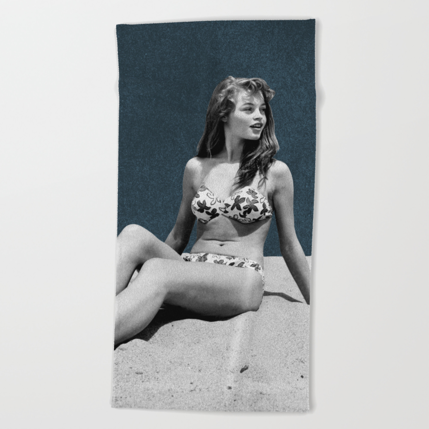 Young Brigitte Bardot 1953 Beach Towel By Classicalart