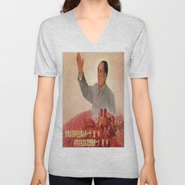 Vintage poster - Mao Zedong V Neck T Shirt