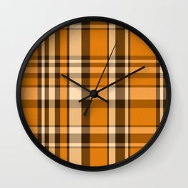 Plaid // Rust Orange Wall Clock