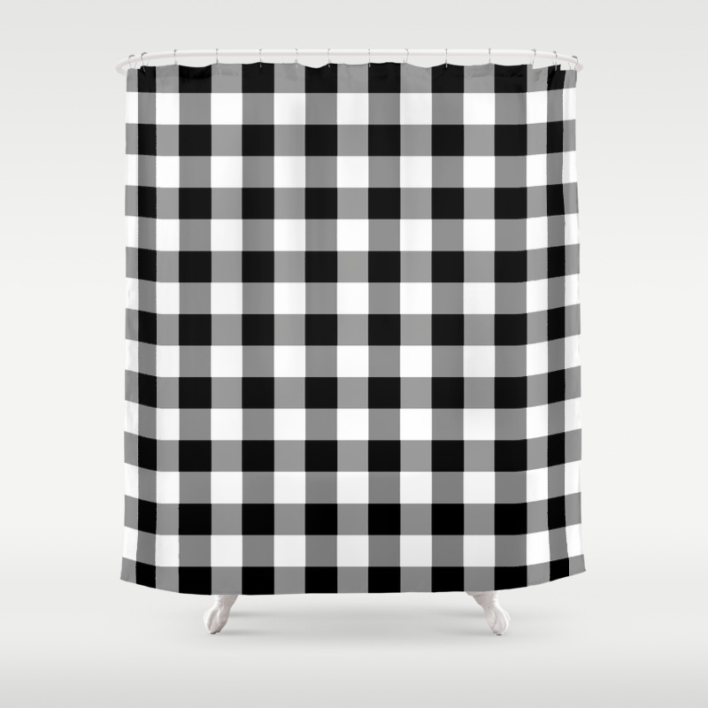 Black And White Country Buffalo Check Shower Curtain By Shabbyhappydesigns Society6