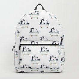Tuxedo cat toilet Painting Wall Poster Watercolor Backpack