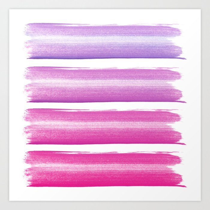 Simply Hand Painted Pink And Magenta Stripes On White Background 2