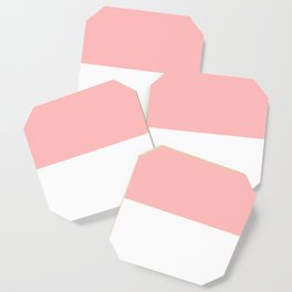 Winter Pink And White Split in Horizontal Halves Coaster