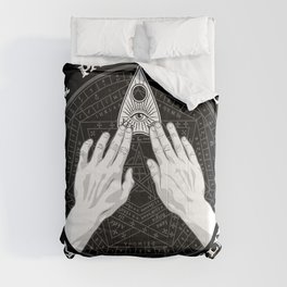 Me & Paranormal You - James Roper Design - Ouija B&W (white lettering) Comforter