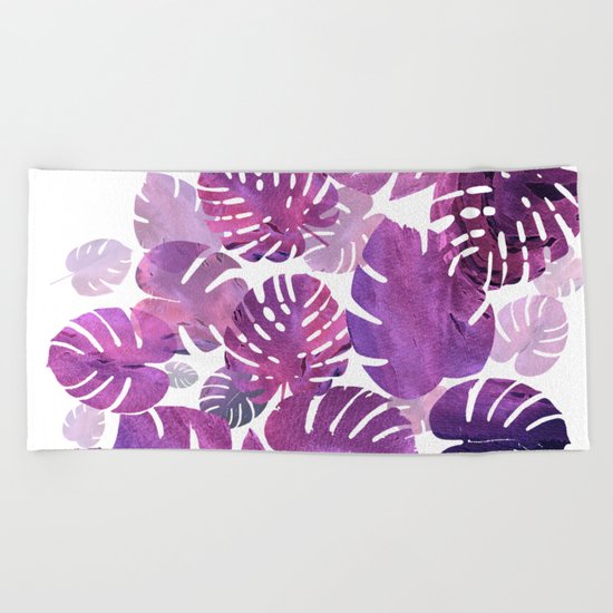 Violet Tropical Beach Towel