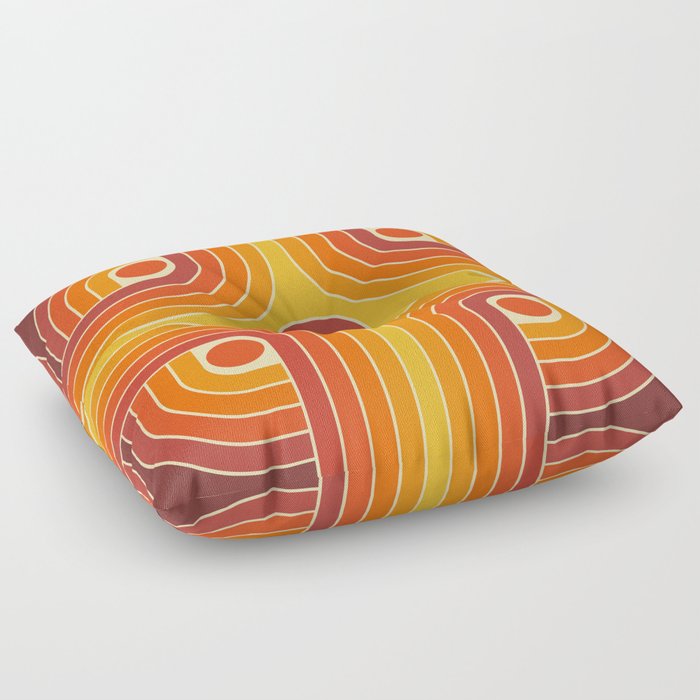 Retro Geometric Abstract Gradated Design 522 Floor Pillow