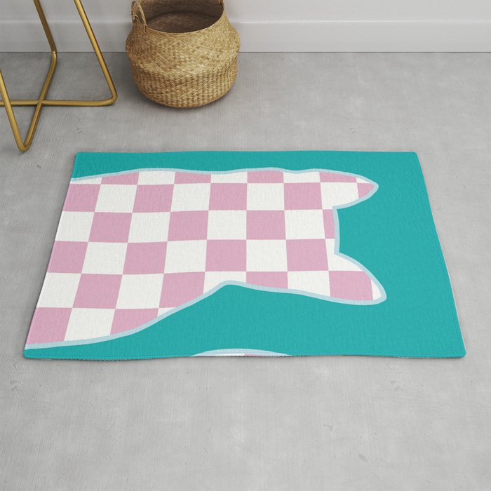 Checked cat meow 1 Rug