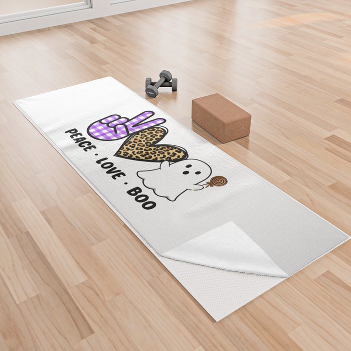 Peace Love Boo Yoga Towel