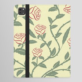 Abstract pattern of stylized roses and stems iPad Folio Case