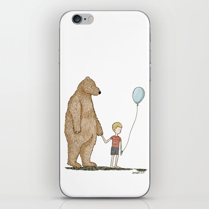 Bear Boy Balloon (color) iPhone Skin