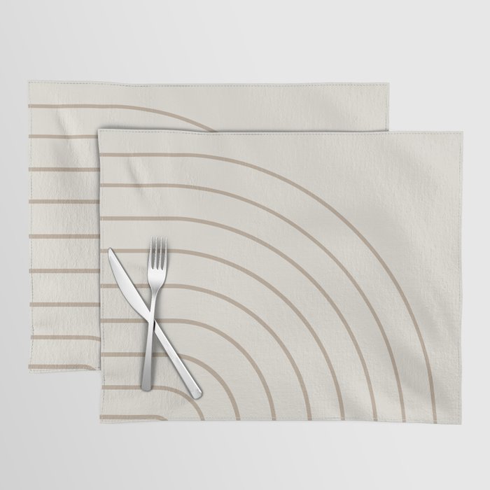 Minimal Arch XI Natural Neutral Modern Geometric Lines Placemat