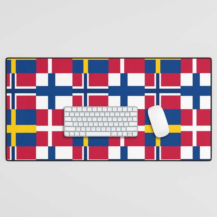 Flags of scandinavia 2: finland, denmark,swede,norway Desk Mat