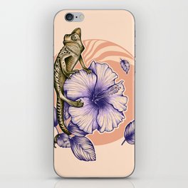Floral fashion chameleon iPhone Skin