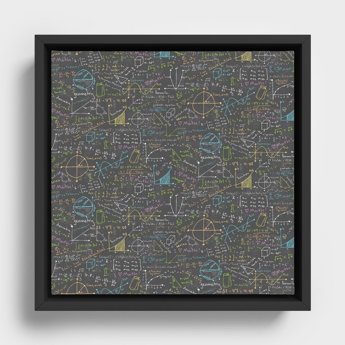 Math Lesson Framed Canvas