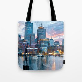 Boston Skyline Tote Bag