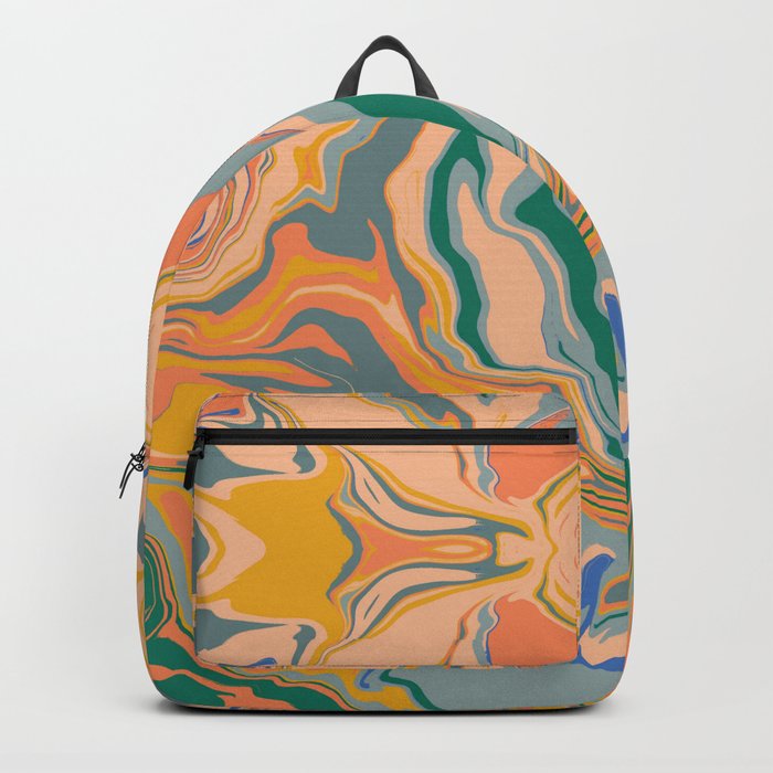 Symmetrical liquify abstract swirl 03 Backpack