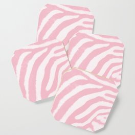 Pastel pink zebra print Coaster