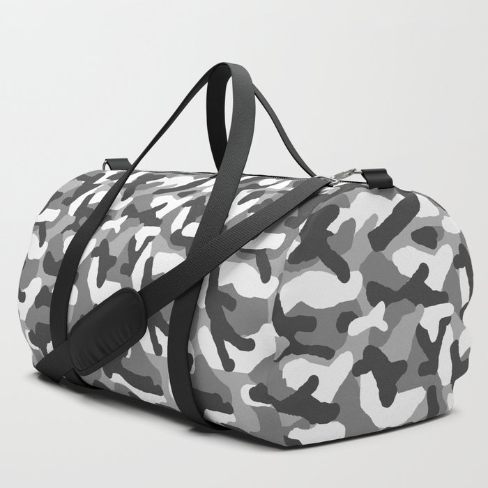 Grey Gray Camo Camouflage Duffle Bag