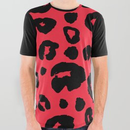Black & Hot Pink Leopard All Over Graphic Tee
